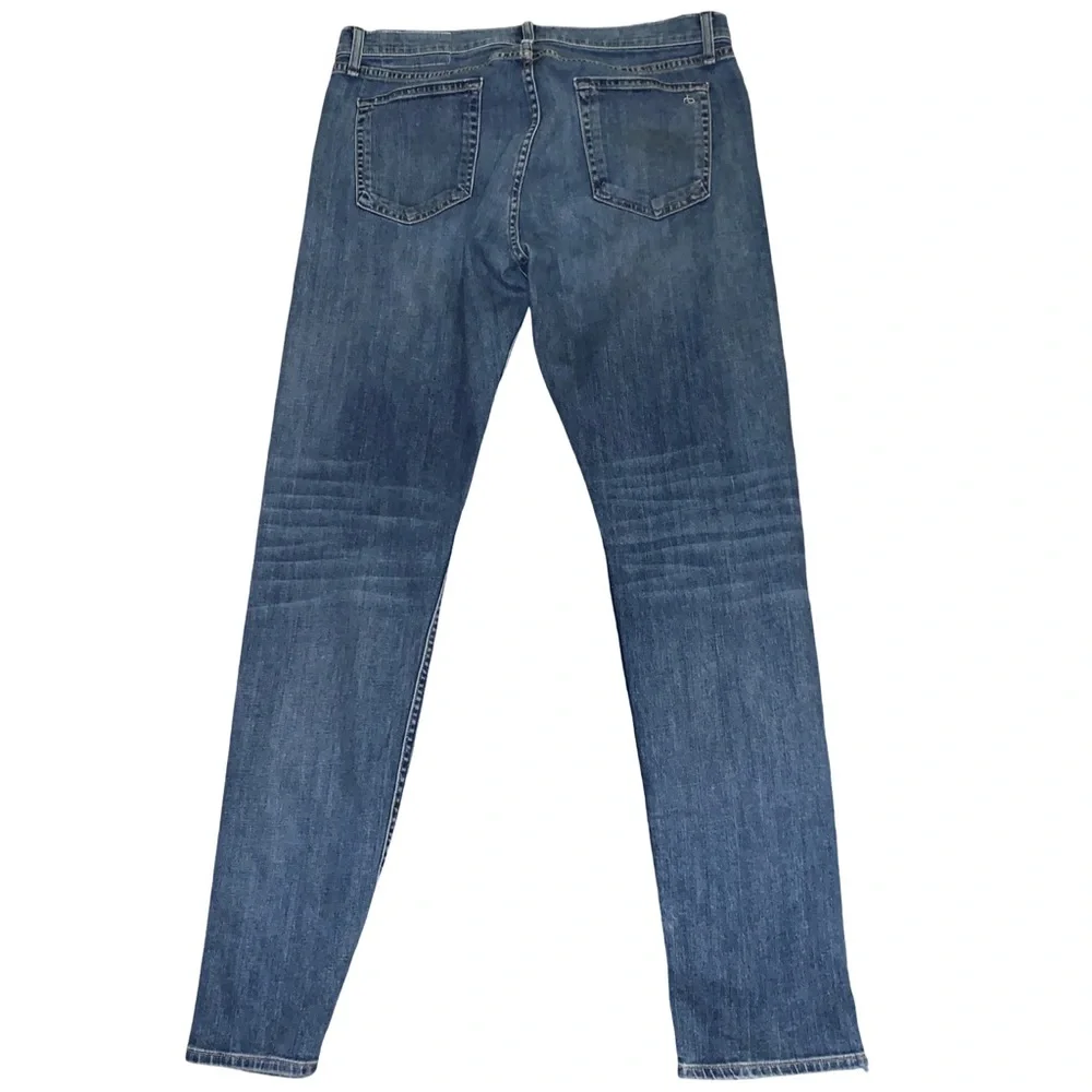 Rag & Bone Jeans Mens 34x32 Blue Fit 2 Slim Straight Button Fly Made In USA - Picture 3 of 10